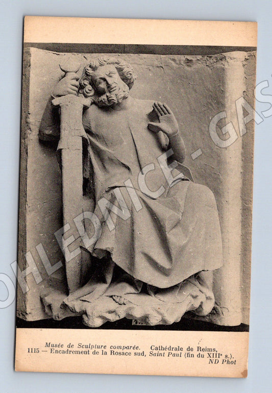 Pohlednice Remeš katedrála svatý Pavel socha (M16871)