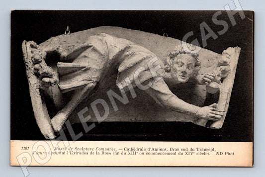 Pohlednice Amiens katedrála socha historická Francie (M16877)