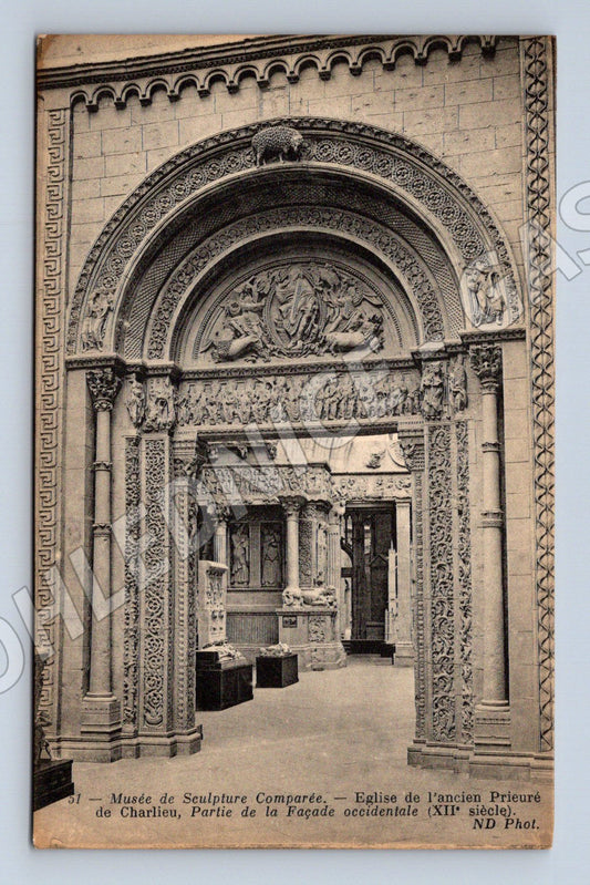 Pohlednice Charlieu Eglise Prieuré portál 13 století (M16880)