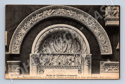 Pohlednice La Charité Sainte Croix tympanon 12 století (M16881)