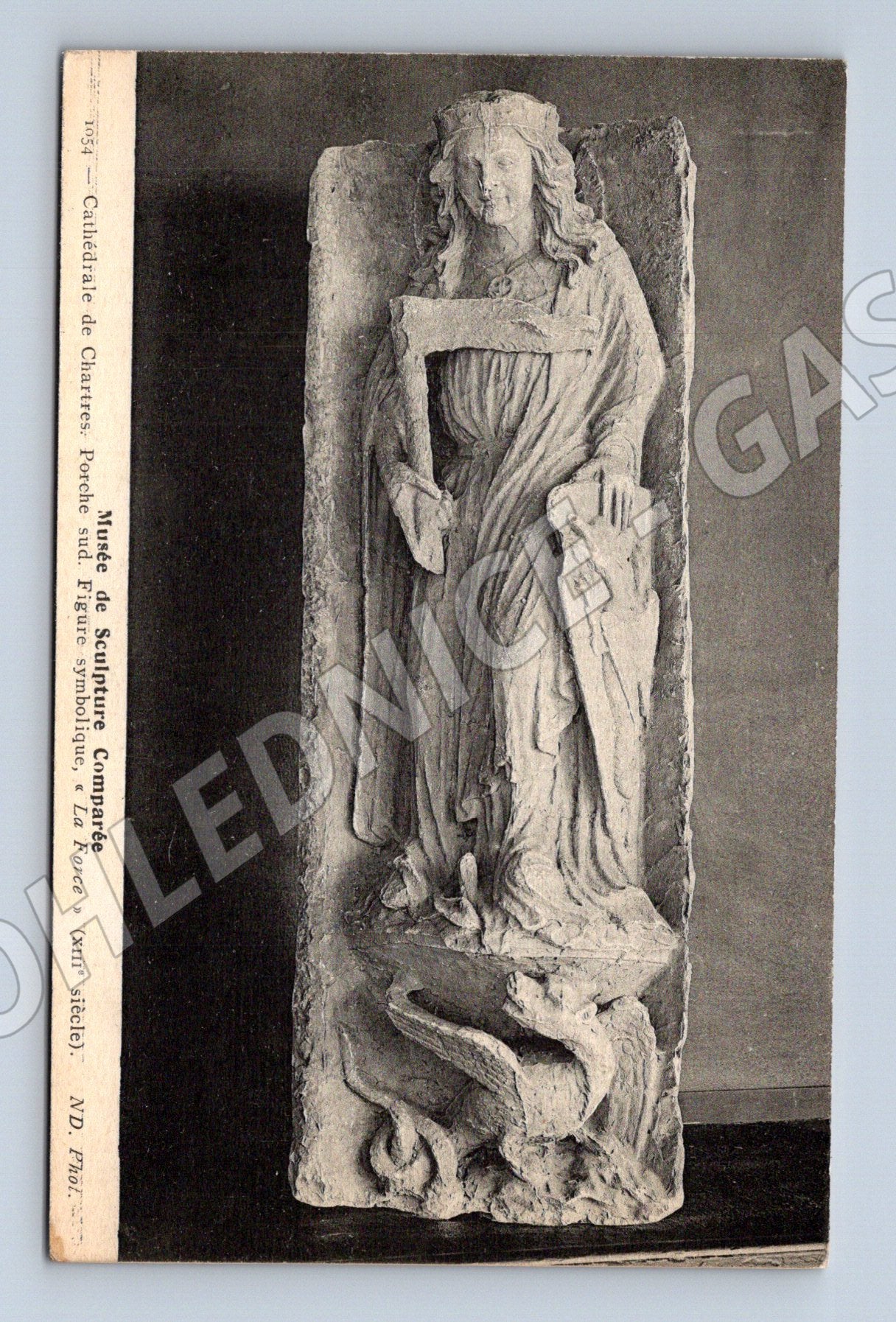 Pohlednice Chartres socha La Force 13 století (M16882)