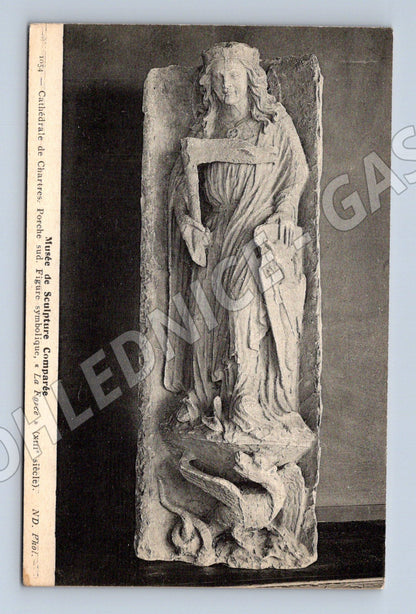 Pohlednice Chartres socha La Force 13 století (M16882)