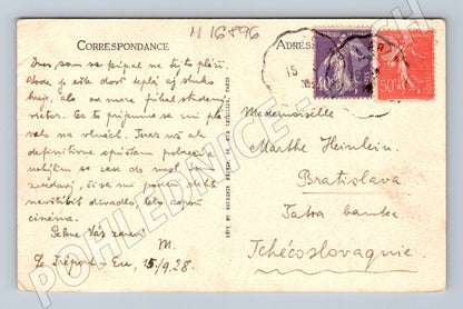 Pohlednice Le Tréport 1928 pláž zaslaná (M16896)