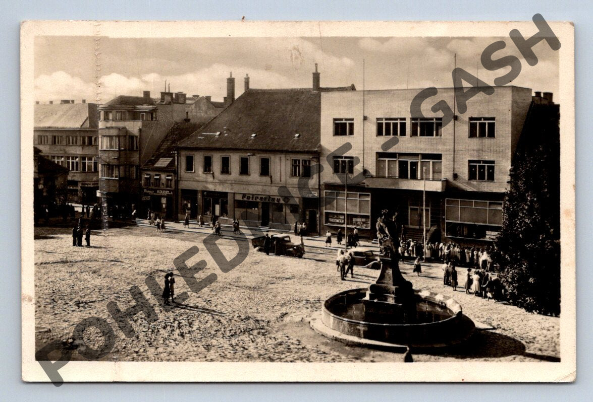 Pohlednice Uherský Brod náměstí 1953 (M1692)
