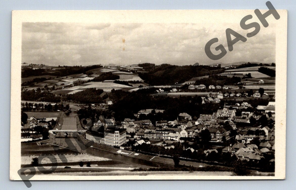 Pohlednice Panorama českého města s mostem (M1693)