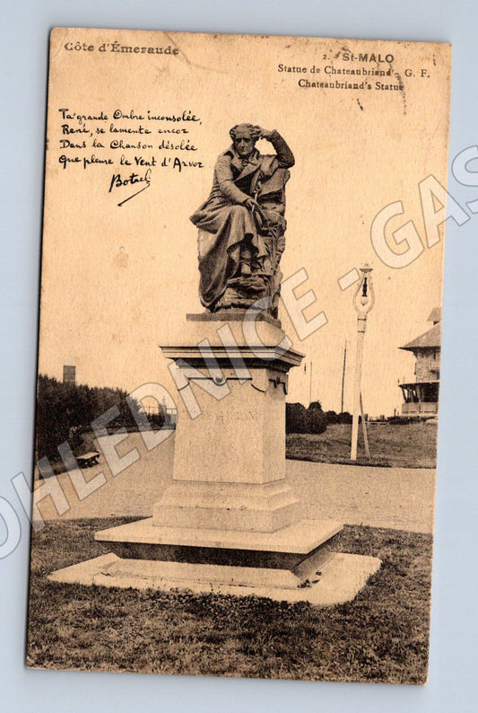 Pohlednice Saint Malo Chateaubriand psaná (M16937)