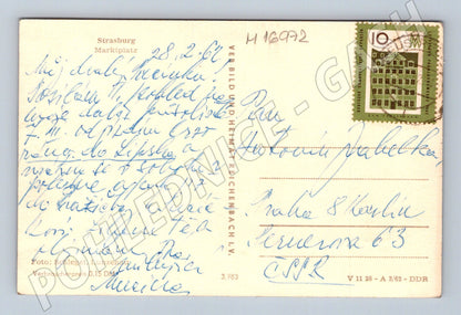 Pohlednice Strasburg Marktplatz DDR 1962 (M16972)