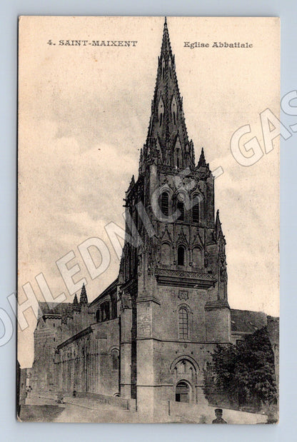 Pohlednice Saint Maixent Eglise Abbatiale čb (M16981)