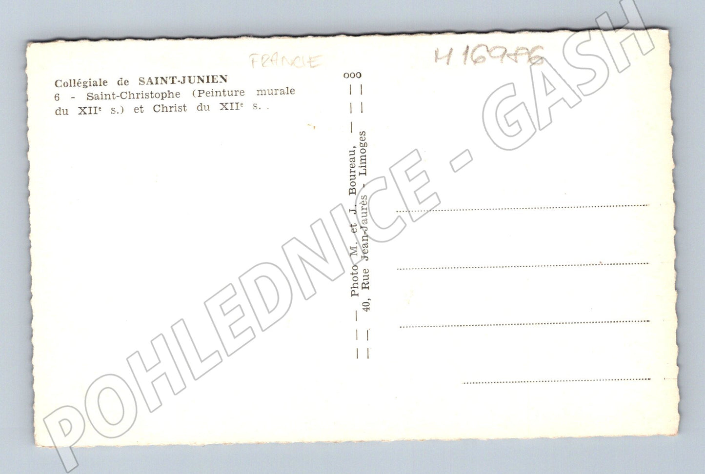 Pohlednice Saint Junien sv Kryštof 12 století (M16986)