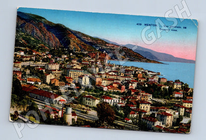 Pohlednice Menton 1926 kolorovaná (M16994)