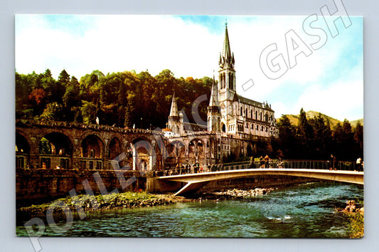 Pohlednice Lourdes bazilika řeka Gave (M16998)