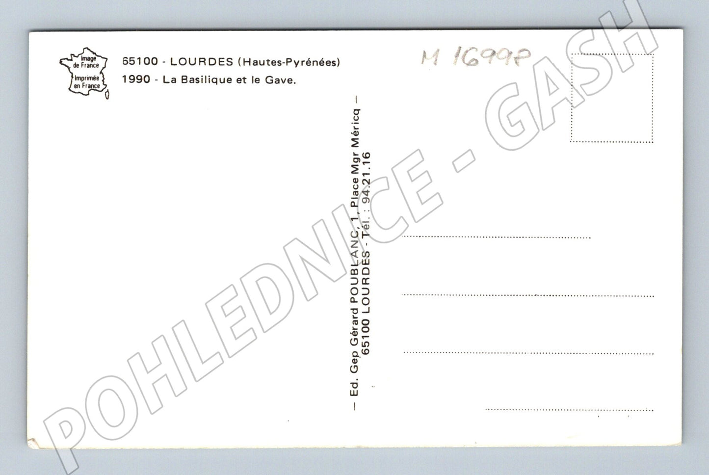 Pohlednice Lourdes bazilika řeka Gave (M16998)