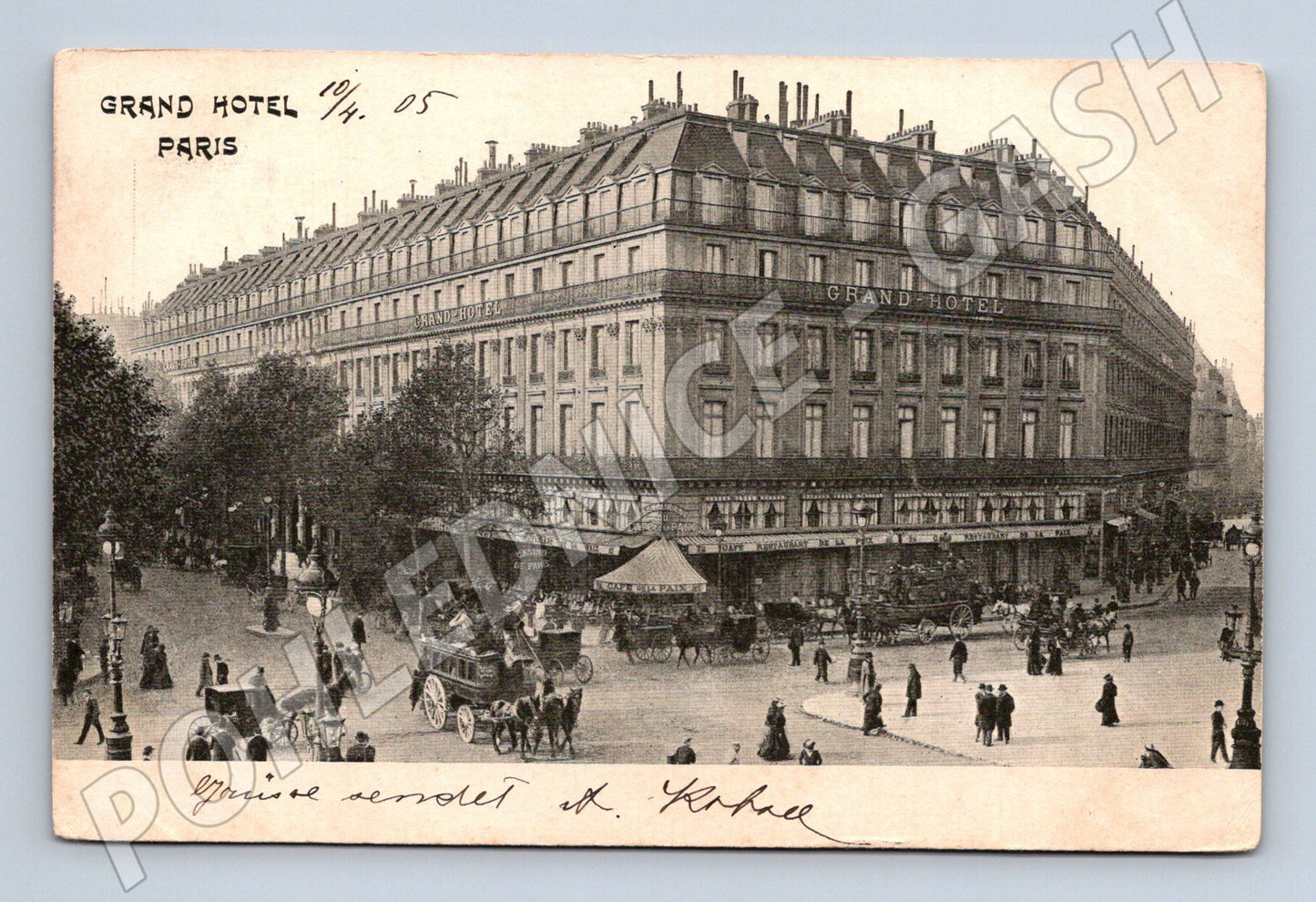 Pohlednice Grand Hotel Paris 1905 (M17011)