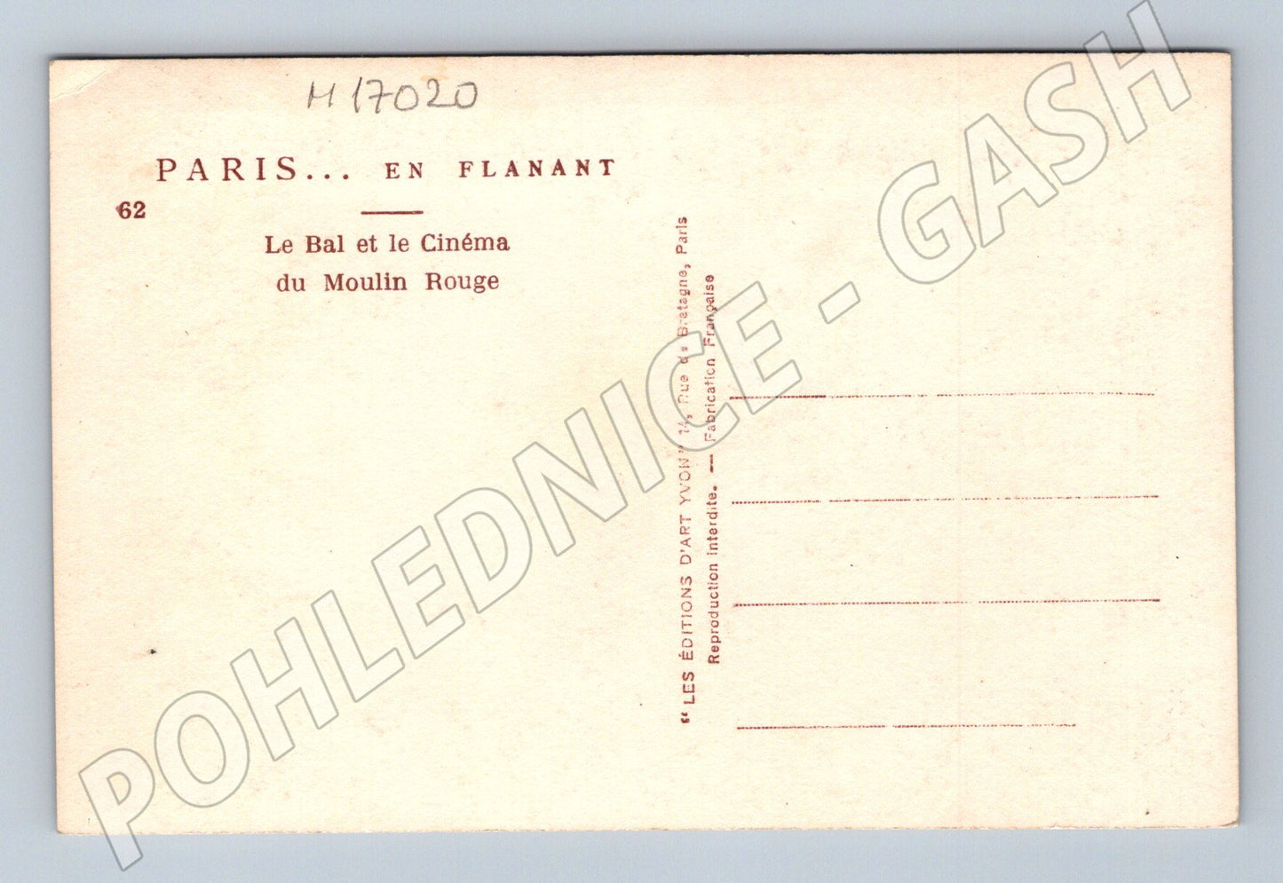 Pohlednice Moulin Rouge Paříž 30 léta (M17020)