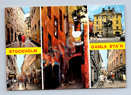 Pohlednice Stockholm Gamla Stan koláž (M17025)