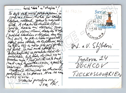 Pohlednice Uppsala zámek katedrála 1991 (M17034)