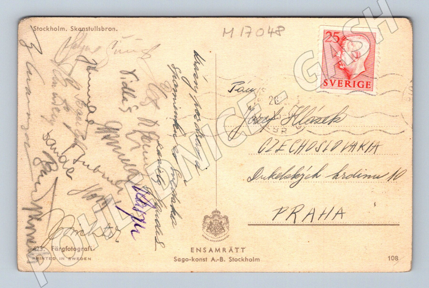 Pohlednice Stockholm Skanstullsbron kolorovaná (M17048)