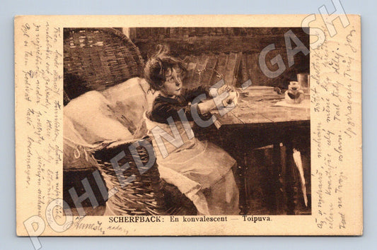 Pohlednice 1911 Scherfback En konvalescent (M17052)