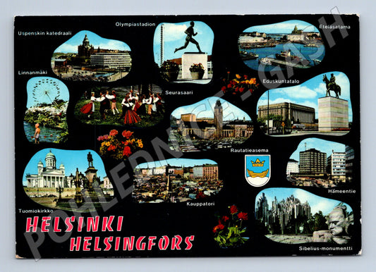 Pohlednice Helsinki koláž památek (M17063)
