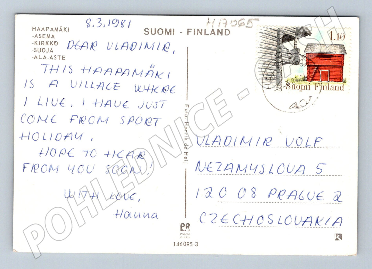 Pohlednice Haapamäki 1981 více foto (M17065)