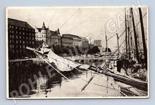 Pohlednice Helsinky 1947 přístav loď (M17070)