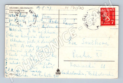 Pohlednice Helsinky 1947 přístav loď (M17070)