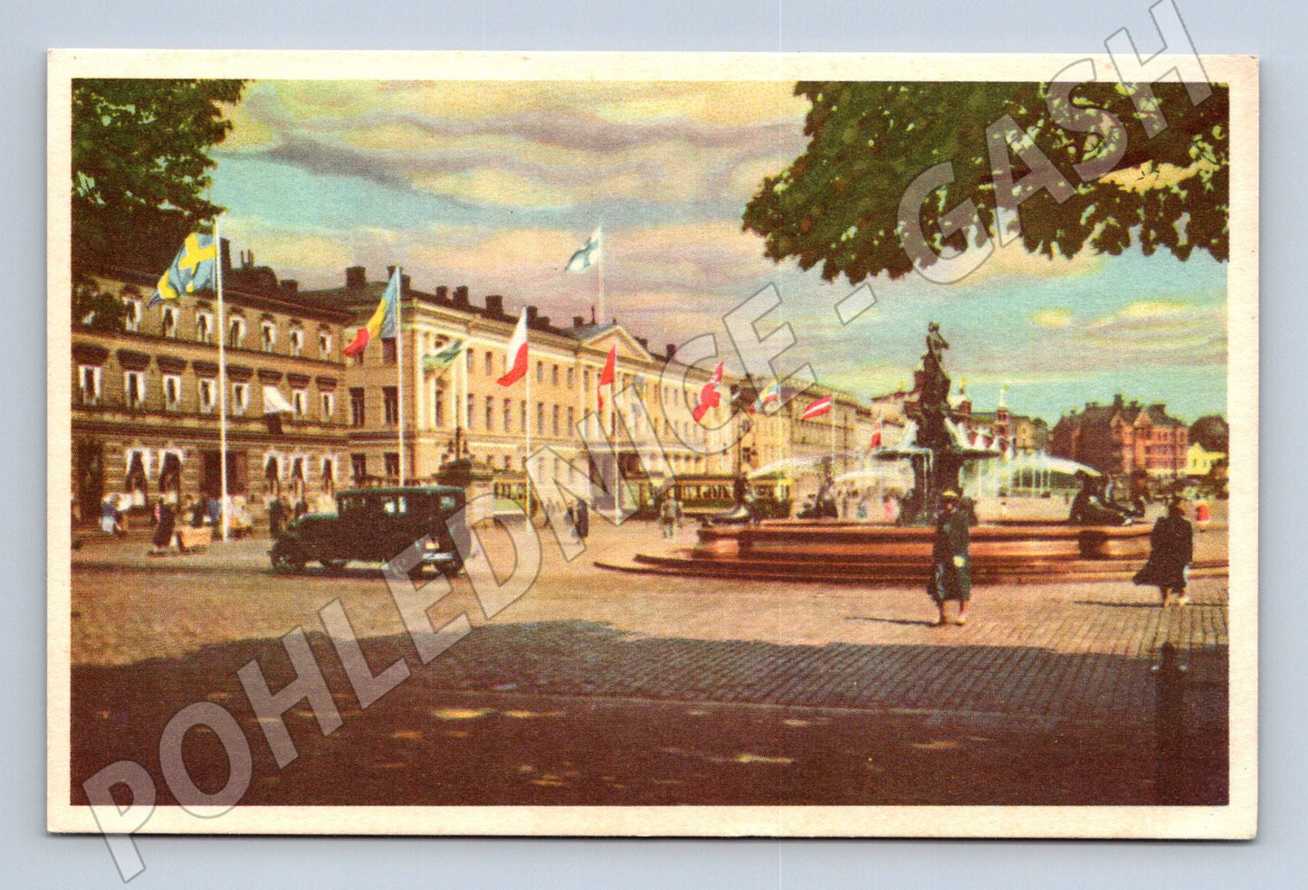 Pohlednice Helsinki Kauppatori historická (M17071)