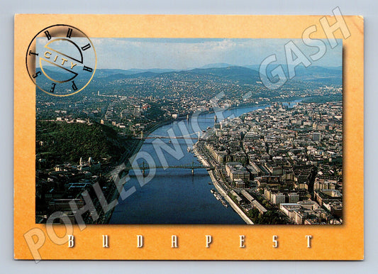 Pohlednice Budapešť letecký Dunaj mosty (M17089)