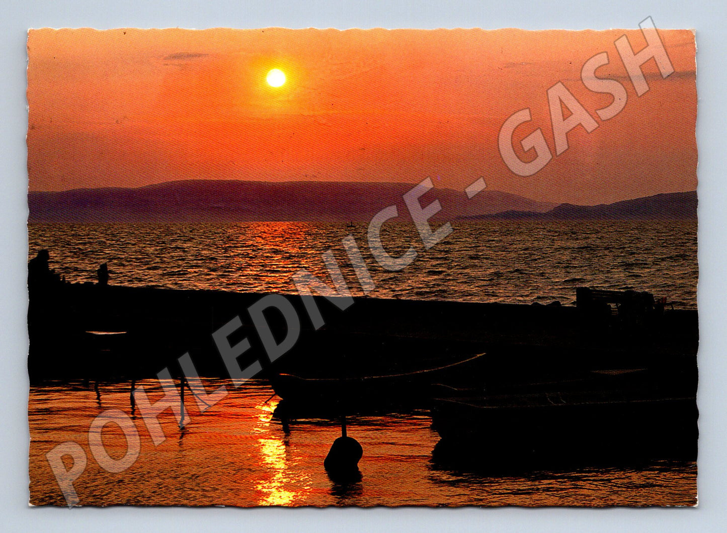 Pohlednice Balaton západ slunce 80 léta (M17092)