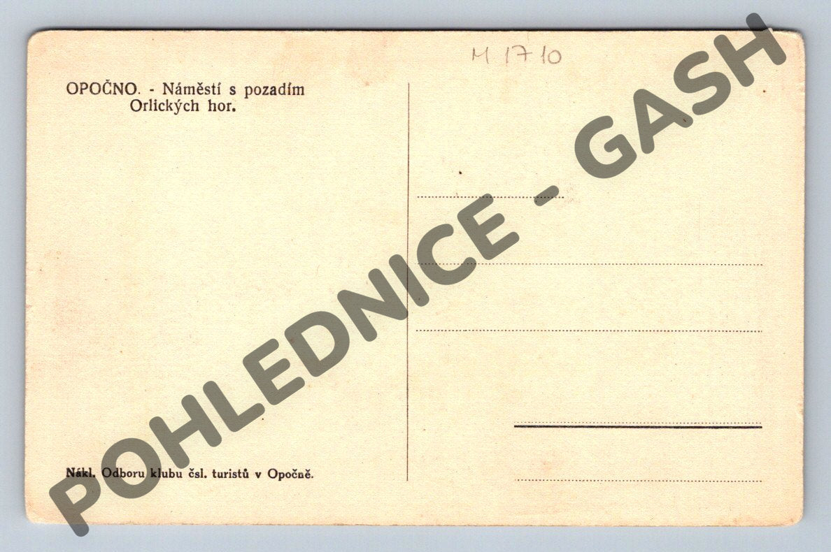 Pohlednice Opočno náměstí Orlické hory (M1710)