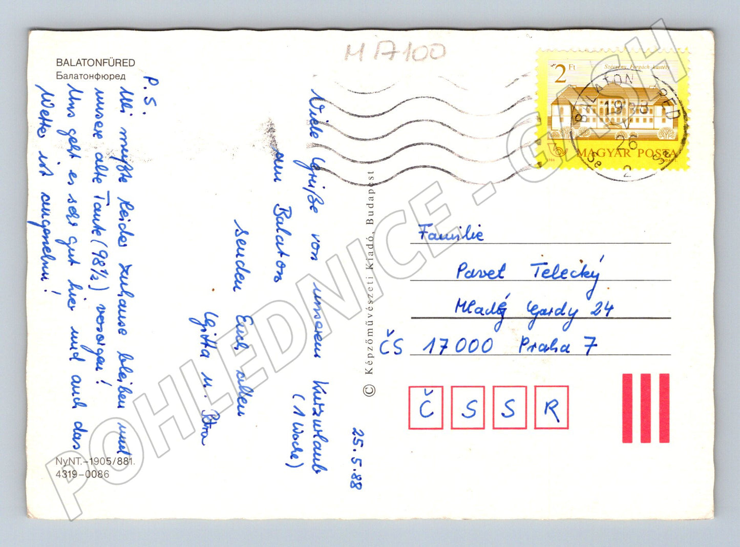 Pohlednice Balatonfüred 1988 koláž (M17100)