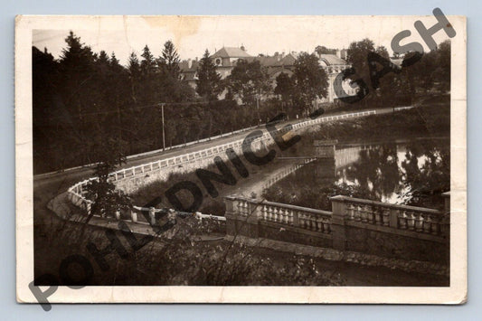 Pohlednice Dobříš most a park 1948 (M1712)