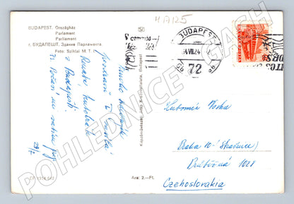 Pohlednice Budapešť Parlament čb (M17125)