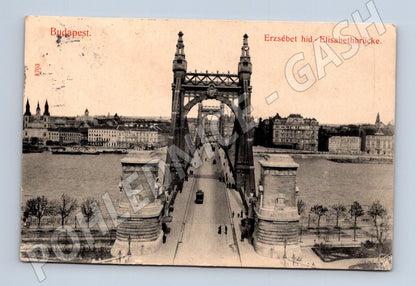 Pohlednice Budapešť Erzsébet híd stará (M17135)