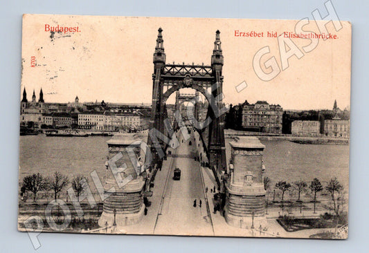 Pohlednice Budapešť Erzsébet híd stará (M17135)