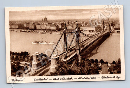 Pohlednice Budapešť Erzsébet híd historická (M17145)