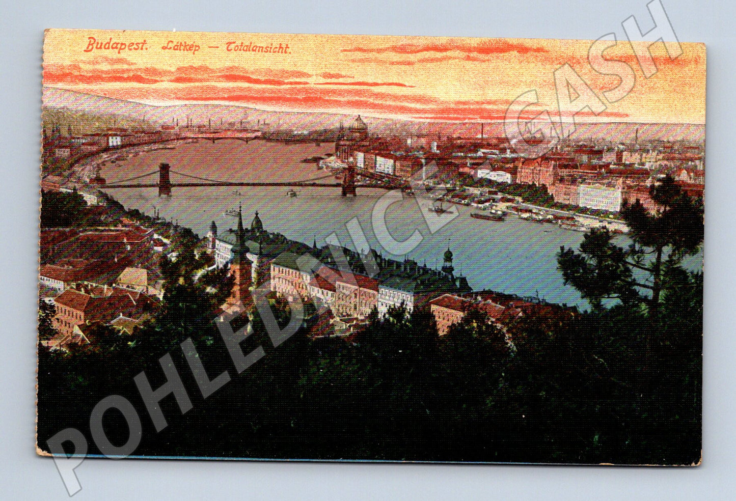 Pohlednice Budapešť panorama Dunaj 50 léta (M17157)