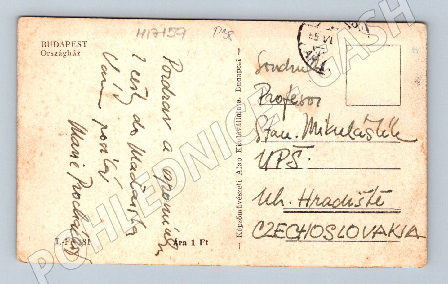 Pohlednice Budapešť Parlament 1935 letecký (M17159)