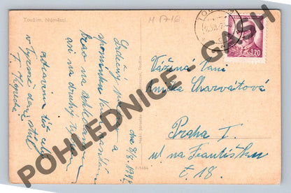 Pohlednice Toužim náměstí 1941 (M1716)