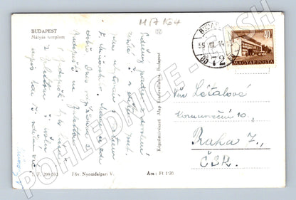 Pohlednice Budapešť Matyášův chrám 1959 (M17164)