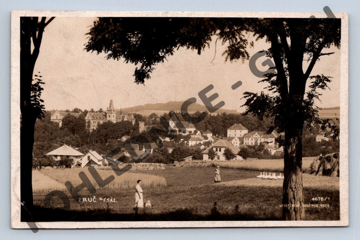 Pohlednice Zruč nad Sázavou zámek 1926 originál (M1717)