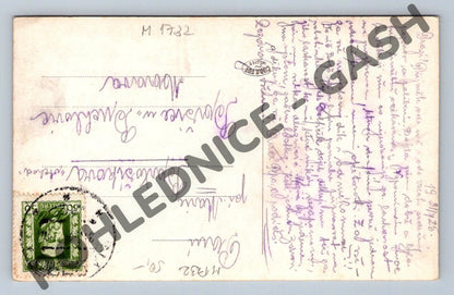 Pohlednice Náchod večerní červánky zámek 1926 (M1732)