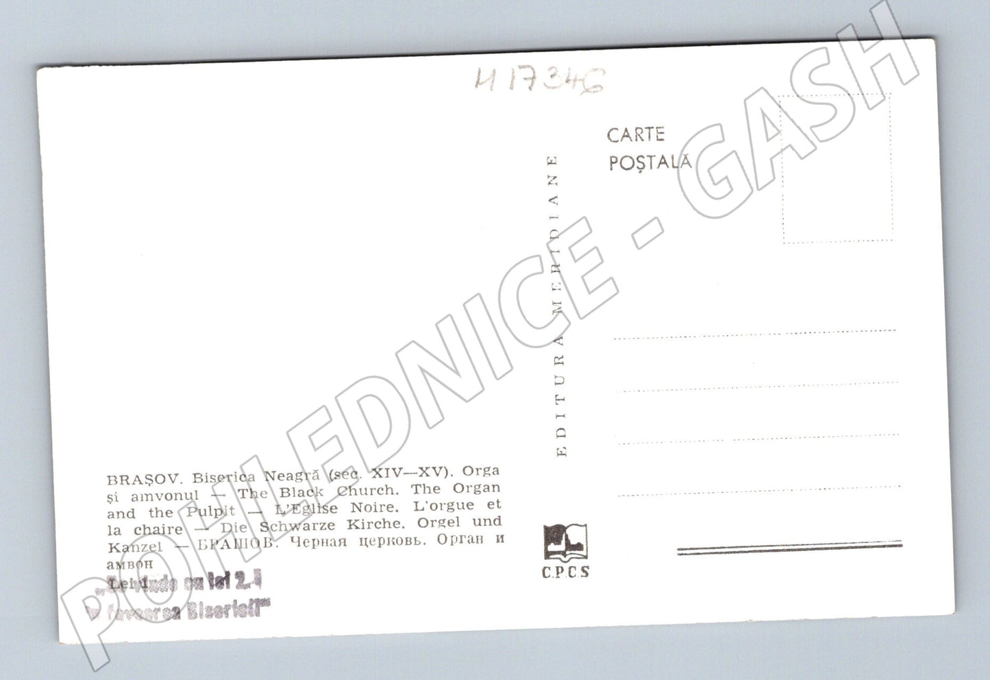 Pohlednice Brašov Černý kostel interiér (M17346)