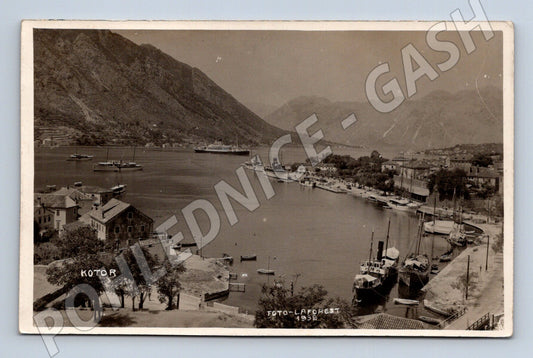 Pohlednice Kotor lodě přístav 1938 (M17362)