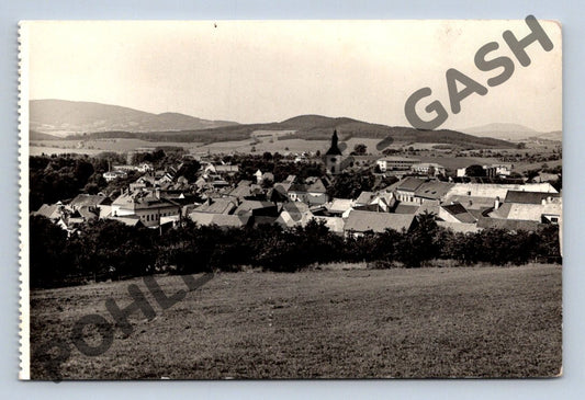 Pohlednice Husinec Prachatice celkový pohled ČB (M1737)