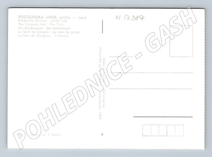 Pohlednice Postojnska jama jeskynní vlak 1986 (M17387)