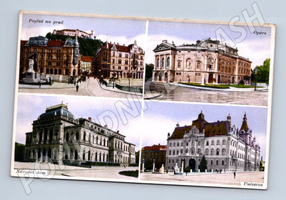 Pohlednice Ljubljana památky univerzita opera stará (M17394)