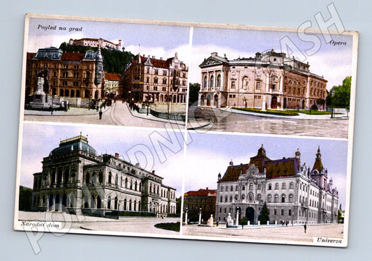 Pohlednice Ljubljana památky univerzita opera stará (M17394)