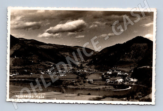 Pohlednice Dravograd Meža řeka krajina stará (M17398)