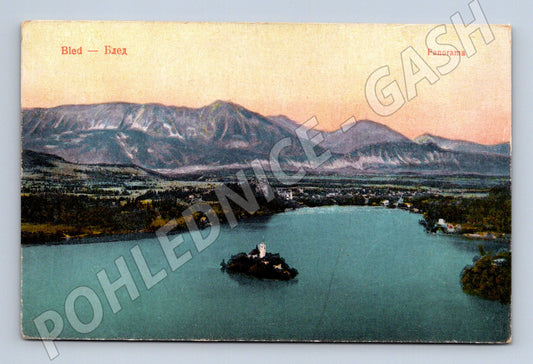 Pohlednice Bled panorama jezera 1923 (M17403)